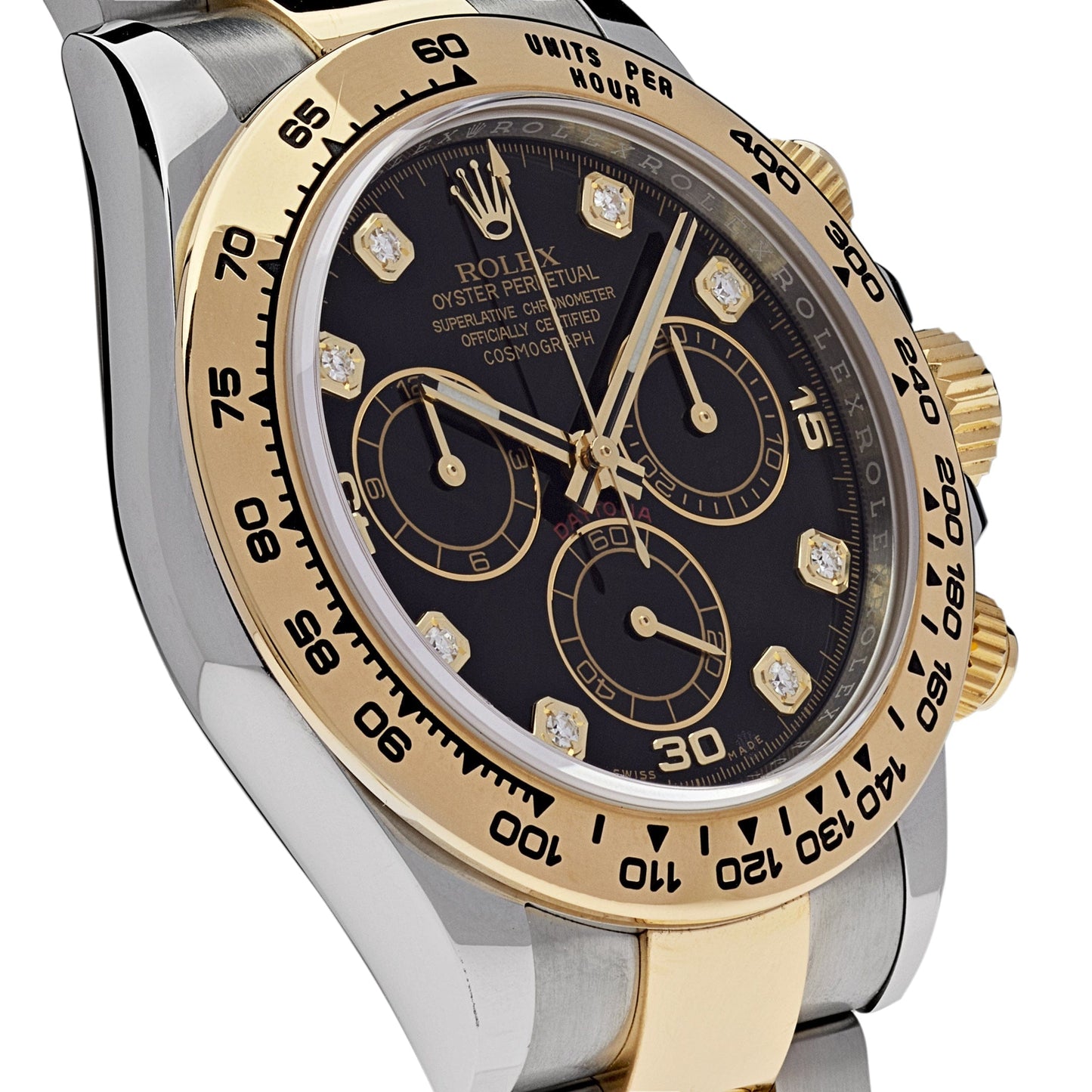 Rolex Daytona 116503 Yellow Gold Stainless Steel Black Diamond Dial